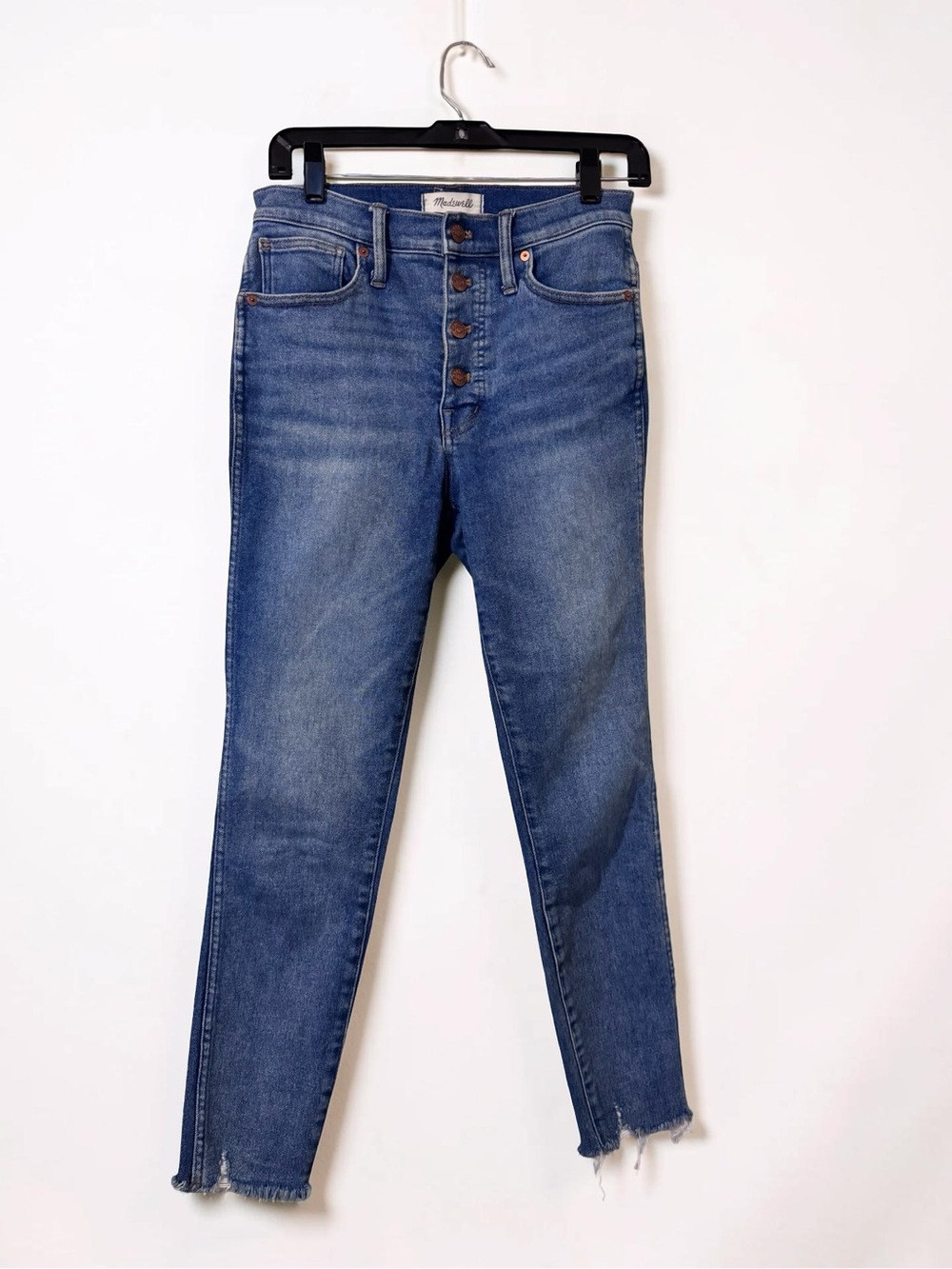 Madewell 10” High-Rise Skinny Jeans Women’s Size 28 Raw Hem Blue Denim